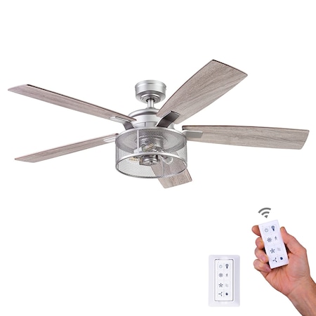 Honeywell Carnegie, 52 in. Ceiling Fan with Light & Remote Control, Pewter 51460-40